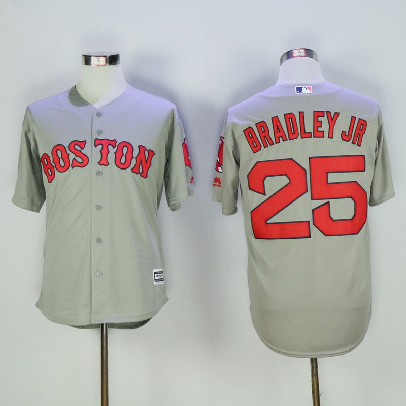 Men Boston Red Sox #25 Bradley jr Grey MLB Jerseys->boston red sox->MLB Jersey